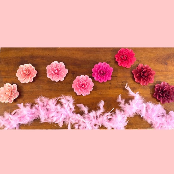 Set of 8 Marvelous 3D Shaded Camellias Flowers - Brand New - Picture 2 of 16